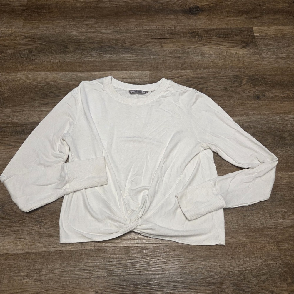 Athleta Shirt Womens XS White Lightweight Long Sleeve Top